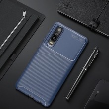 Чохол Kaisy для Huawei P30 з текстурою карбону – Синій