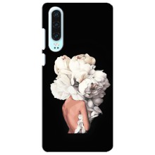 Чехлы (ART) Цветы на Huawei P30 (VPrint) (Белые цветы)