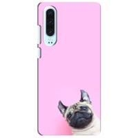 Бампер для Huawei P30 с картинкой "Песики" (Собака на розовом)