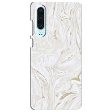 Мраморный чехол на Huawei P30 (VPrint) – Белый мрамор