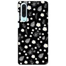 Чохли з тематикою "КВІТИ" на Huawei P30 (цвітіння на чорному)