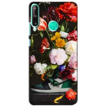 Брендновые Чехлы для Huawei P40 Lite e - (PREMIUMPrint) – Nike цветы