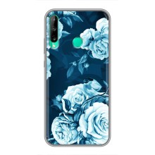 Чехлы (ART) Цветы на Huawei P40 Lite e (VPrint) (Голубые Бутоны)