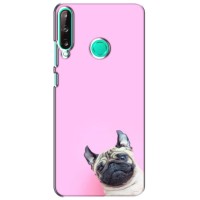 Бампер для Huawei P40 Lite e с картинкой "Песики" (Собака на розовом)