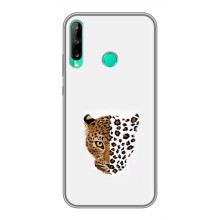 Чехол с леопардовым принтом на Huawei P40 Lite e (Леопард на белом)