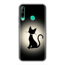 Чехол с принтом для Huawei P40 Lite e (AlphaPrint) Модные коты – Силуэт котика