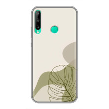 Силиконовый чехол с принтом в цветах на Huawei P40 Lite e – Монстера зелёная