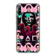 Чехол Гра в кальмара для Huawei P40 Lite e – Персонажи игры кальмара