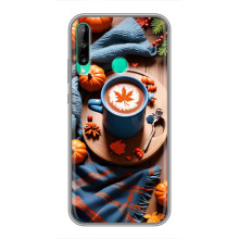 Чехол с уникальным дизайном «Осень с кофе» для Huawei P40 Lite e – Кофе и тыквы