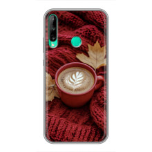 Чехол с уникальным дизайном «Осень с кофе» для Huawei P40 Lite e – Кофе на пледе