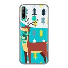 Силіконовий бампер з картинкою звірів для Huawei P40 Lite e (Олень із шарфом)