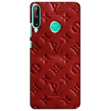Текстурный Чехол Louis Vuitton для Хуавей П40 Лайт е (Красный ЛВ)