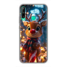Яркий чехол для Huawei P40 Lite e с Зимними Оленятами – Олень в шарфе
