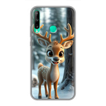 Яркий чехол для Huawei P40 Lite e с Зимними Оленятами – Оленёнок в лесу