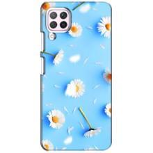 Чехол с Цветами для Huawei P40 Lite (ромашки на голубом)