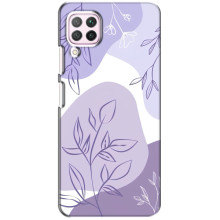 Силиконовый чехол с принтом в цветах на Huawei P40 Lite – Фиолетовый дизайн
