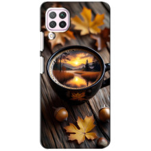 Чехол с уникальным дизайном «Осень с кофе» для Huawei P40 Lite – Тёмный кофе