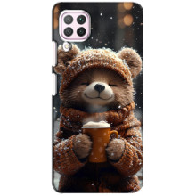 Печатный чехол «Зверята с кофе» для Huawei P40 Lite – Мишка с кофе
