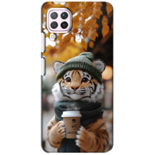 Печатный чехол «Зверята с кофе» для Huawei P40 Lite – Тигр с кофе
