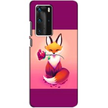 Чохли з картинкою Лисичка для Huawei P40 Pro (VPrint) (Лиса з трояндою)
