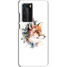 Чохли з картинкою Лисичка для Huawei P40 Pro (VPrint) (Лиса в квітах)