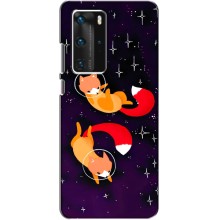 Чохли з картинкою Лисичка для Huawei P40 Pro (VPrint) (Лисички космонавти)