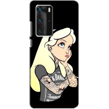 Чехол с печатью для Huawei P40 Pro - (Мода) (AlphaPrint) (Девочка в тату)