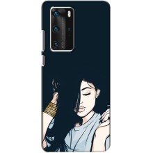 Чехол с печатью для Huawei P40 Pro - (Мода) (AlphaPrint) (Красивая девочка)