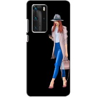 Чехол с картинкой Модные Девчонки Huawei P40 Pro (Девушка со смартфоном)