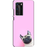 Бампер для Huawei P40 Pro с картинкой "Песики" (Собака на розовом)
