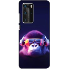 Чехол с Обезьянами Huawei P40 Pro - (AlphaPrint) (Стильная обезьяна)