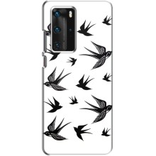 Чехол с птицами на Huawei P40 Pro (VPrint) (Ласточки)