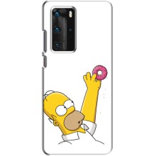 Чjхол з Сімпсонами для Huawei P40 Pro (VPrint) (Гомер з пончиком)