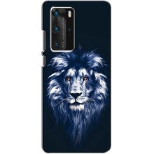 Чехол со Львом для Huawei P40 Pro (VPrint) (Синий Лев)