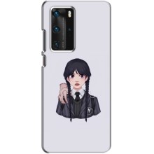 Чехлы Венсдей на Huawei P40 Pro Уэнсдей (AlphaPrint) (Уэнздей и Вещь)