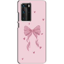 Чохол банти для Huawei P40 Pro – Бант на рожевому