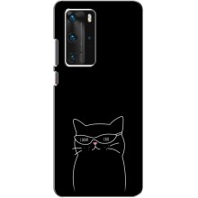 Чехол с рисунком кот на Huawei P40 Pro (Равнодушный кот)