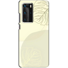 Чохол квітковий дизайн для Huawei P40 Pro – Зелений фон
