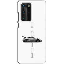 Чохол з авто Порше для Huawei P40 Pro – білий порше