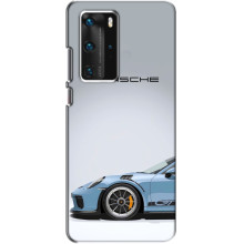 Чохол з авто Порше для Huawei P40 Pro – Блакитний Порше