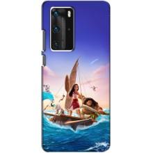 Чехол с мультфильмом Моана Huawei P40 Pro (Моана и Мауи)