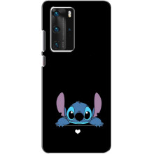 Чехол с принтом Стич на Huawei P40 Pro (Стич на черном)