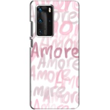 Чохол з розовим принтом для Huawei P40 Pro (Любов)