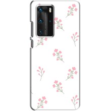 Чохол з розовим принтом для Huawei P40 Pro (Рожеві квіти)