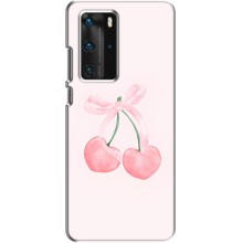 Чохол з розовим принтом для Huawei P40 Pro (Рожеві вишні)