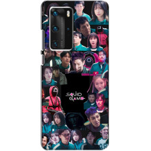 Чехол Гра в кальмара для Huawei P40 Pro – Коллаж игры кальмара