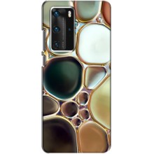 Мраморный чехол на Huawei P40 Pro (VPrint) (Радужный Мрамор)