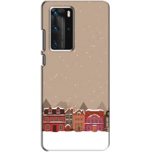Новорічні, Святкові Чохли для Huawei P40 Pro - 2024 год (Зимове місто)