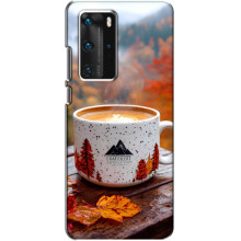 Чехол с уникальным дизайном «Осень с кофе» для Huawei P40 Pro – Кофе на природе