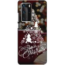Рождественские Чехлы для Huawei P40 Pro (VPrint) (Елочка узорная)